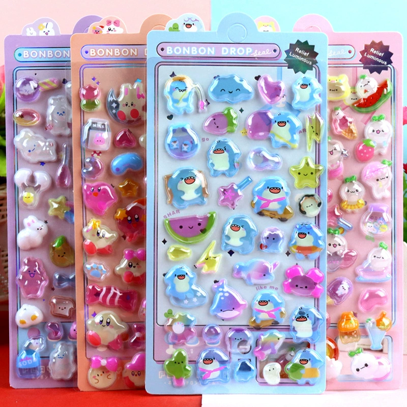 3D трехмерная светящийся рельефный наклейка для детей мультфильм милое животное подводное существо Karby Star Shark липкая наклейка