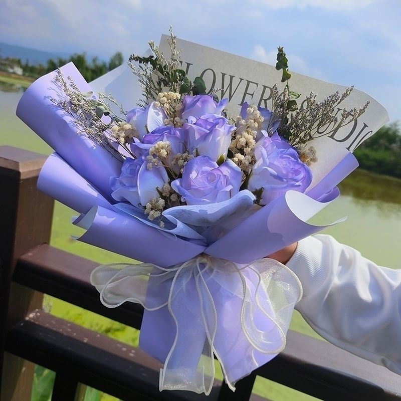 라일락-크리에이티브 부케 + 선물가방 + 가벼운 끈 + [핫 추천]