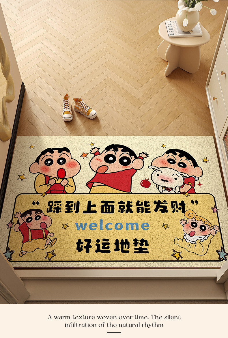 Cartoon Cute Household Entrance Anti-Slip and Dirt-Resistant Foot Mat, Indoor and Outdoor Wire Loop Dust-Removing Door Mat