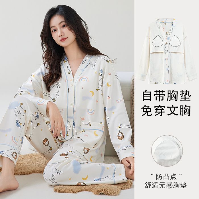 Al por mayor transfronterizo de otoño nuevo pijama de mujer kimono de algodón cardigan casual cuello en V manga larga se puede usar cubierta de ropa doméstica