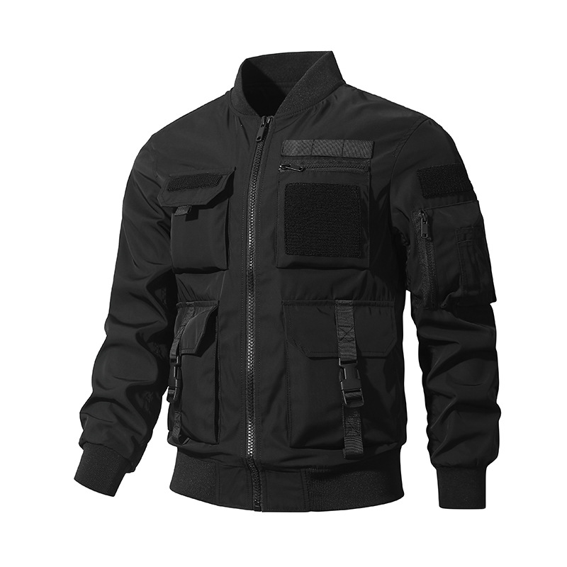 Trajes de trabajo estadounidenses multibolsillos chaqueta de vuelo chaqueta función de viento chaqueta de béisbol de hombre chaqueta de moda casual suelta