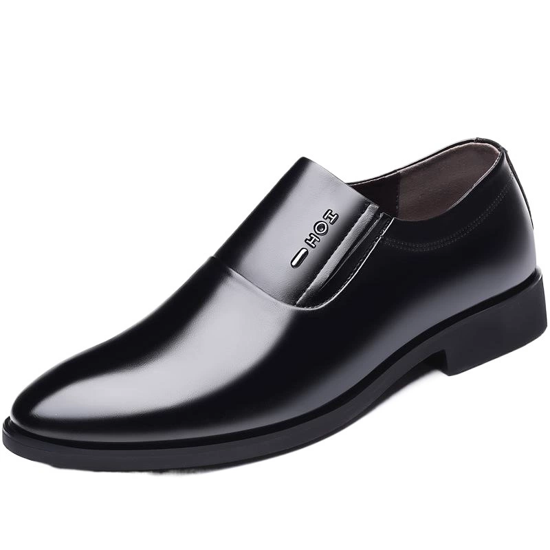 Весенне-осеннее мужское Деловое платье кожаная обувь, кожаная дышащая обувь для увеличения роста, мужская обувь на 6 см, одинарная