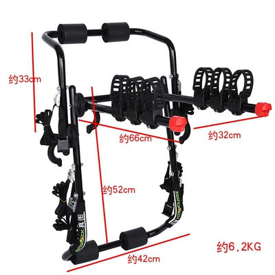 Universal sixth-generation bicycle rack, rear rack, car suspension rack, vehicle-mounted non-obstructive bicycle holder, rear-mounted support (Car bike rack) - classic-model-high-carbon-steel-for-hanging-three-vehicles