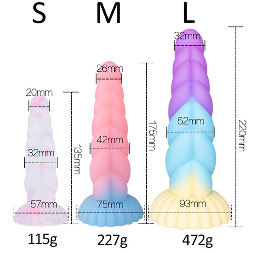 A117 small twist hemp rope colorful particles jelly fluorescent luminous penis spiral anal plug sm back yard supplies wholesale
