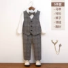 Set, shirt, vest, trousers, bow tie, brooch, 5 pieces