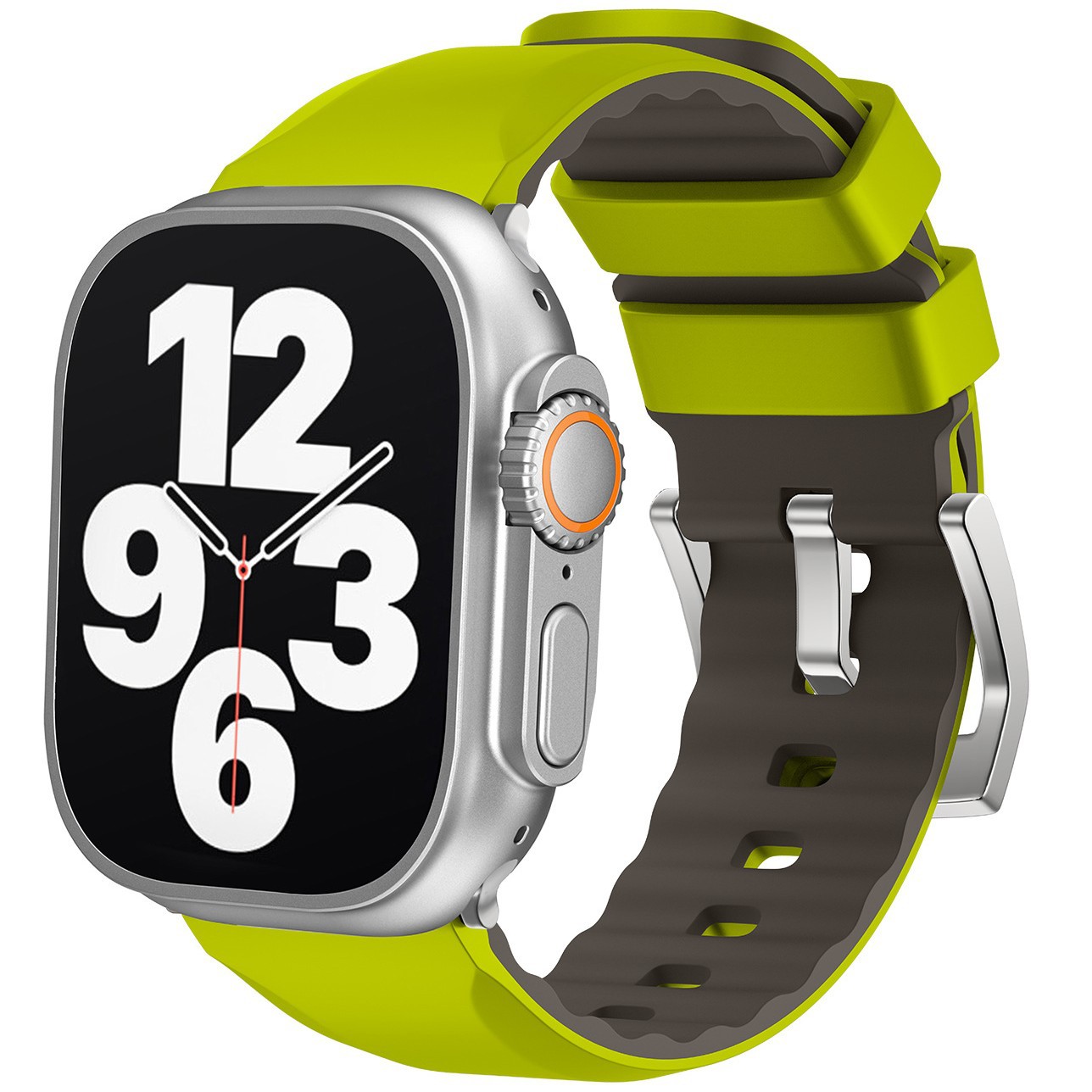 Cross-Border Applicable Apple Contrasting Color Double-Layer Silicone Strap Iwatch10 Sports Strap Apple Wach Watch Strap