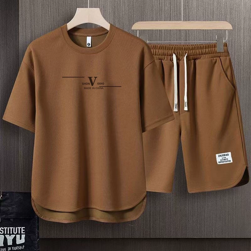 Summer set, quick dry shorts, men's trousers, with short sleeve, oversize