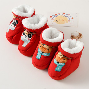 Baby's Shoes Warm in Autumn and Winter Thickened Soft-soled Baby's Non-slip Fleece Cotton Shoes