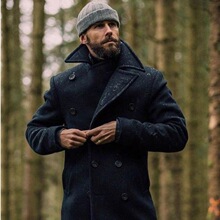 Q 34610 Men's Long Sleeve Overcoat Ӣ���ش��� ŷ���羳