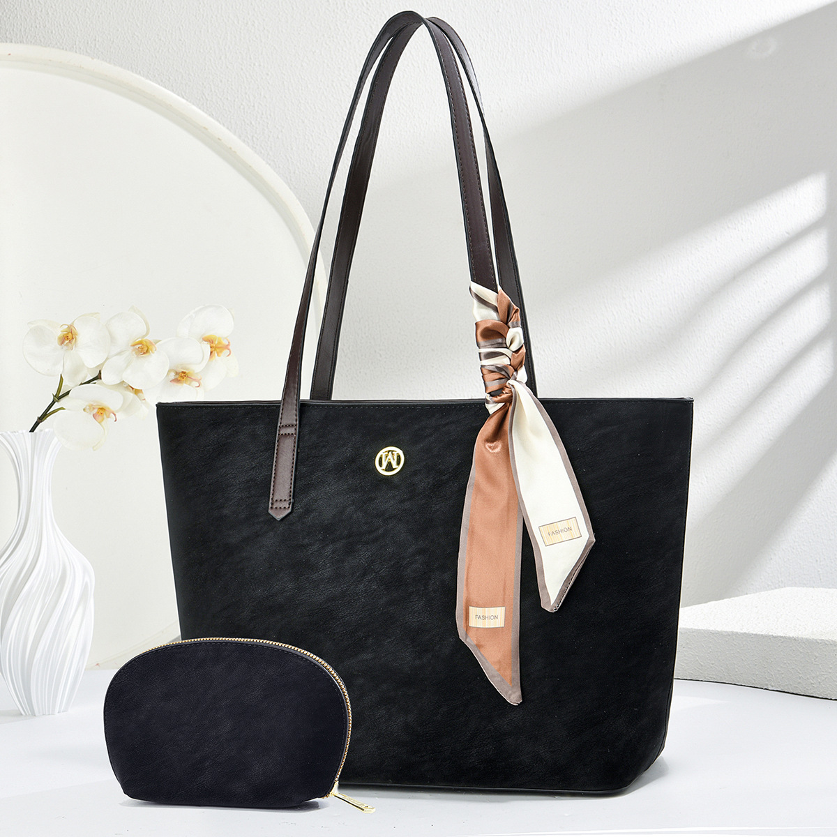 Dos piezas de paquete de bolsos de gran capacidad de invierno nuevo bolso de mano de moda de hombro mochila Totebags