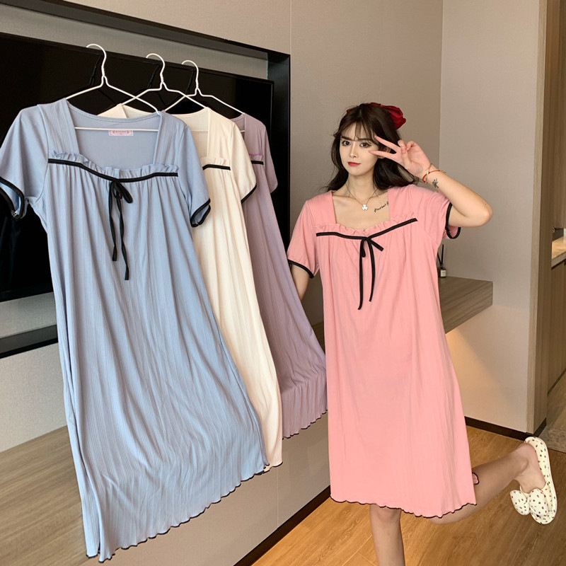 Summer Nightdress Women's Small Sweet Cute Little Women Summer Dormitory Students Wear Casual Pregnant Women's Home Clothes