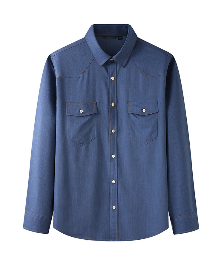 Men's Long Sleeve Denim Shirt Plus Size Casual Oversized Jacket_voghion.com