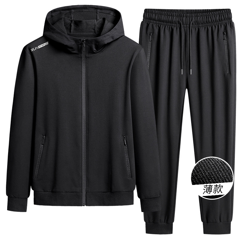 L - 8XL primavera y otoño trajes deportivos de tamaño grande hombres con capuz cardigan camiseta calzado pantalones casuales para hombres running fitness