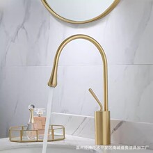 卫生间洗脸盆全铜面盆混水龙头冷热起泡器台盆水龙头单孔洗手盆