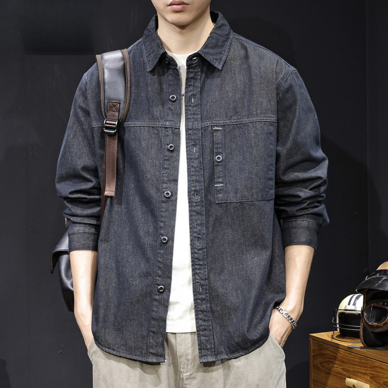 2026 New Style Denim Shirt for Men, Long-Sleeve, Spring and Autumn Style, Large Size Men's Shirt Jacket, Washed Clothing, Trendy Brand 2026 New Style Denim Shirt for Men, Long-Sleeve, Spring and Autumn Style, Large Size Men's Shirt Jacket, Washed Clothing, Trendy Brand