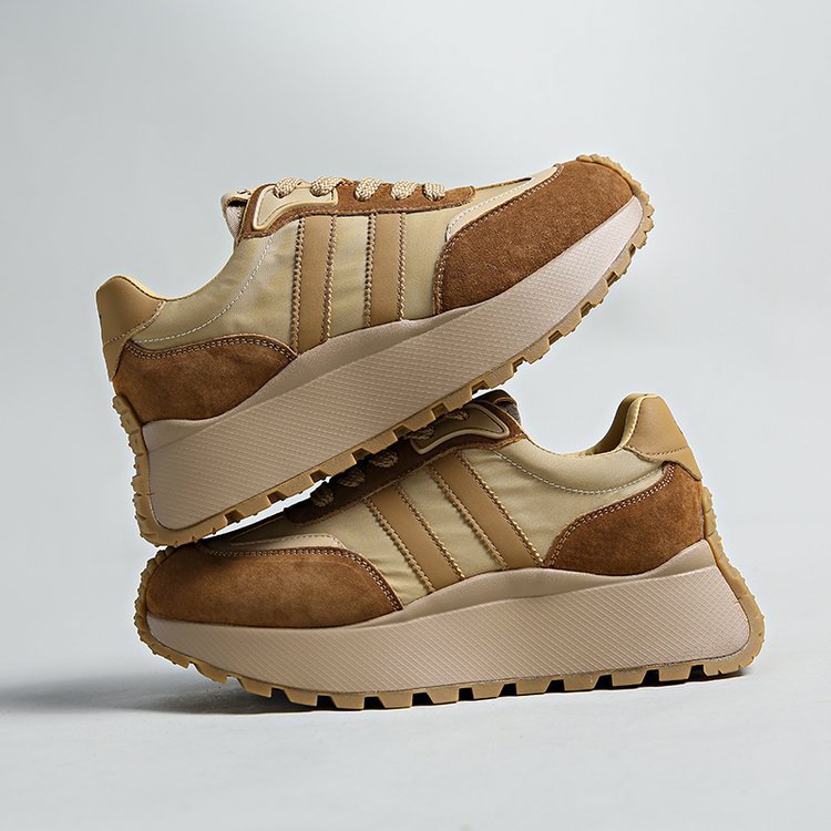 Forrest Gump Shoes Women's New Thick Sole Shoes Popular Women's Leather Heightening Retro Maillard Sports Women's Shoes_voghion.com