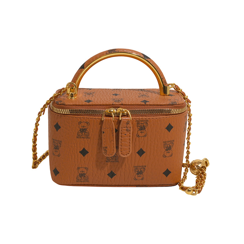 Bolso de mano de alta calidad para mujer 2025 verano nuevo estilo retro impreso bolso de caja textura cadena bolso de mensajero de un solo hombro