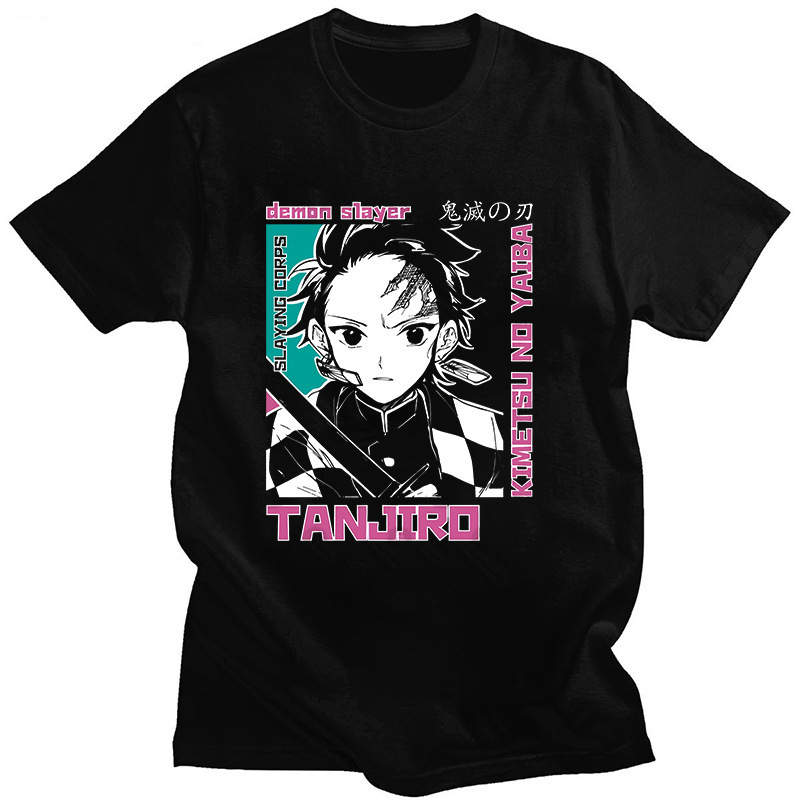 Tanjiro Tanjiro Men's Pure Cotton European Size Loose Personalized Round Neck Short-Sleeved Comfortable T-Shirt