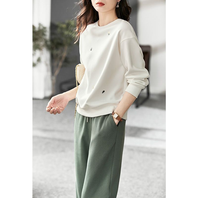 休闲运动套装新款阔腿裤秋装女套装2025时尚女卫衣裤装两件套|undefined