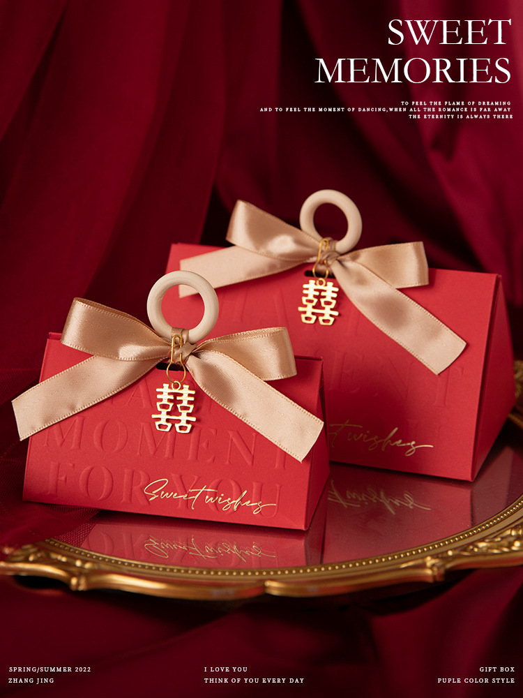 Wholesale 2024 New Sugar Box Wedding Candy Box Ins Style Wedding Candy Box Portable Candy Bag Gift Box