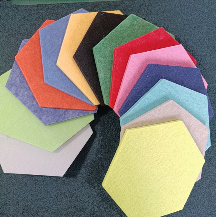 跨境六边形聚酯纤维吸音板幼儿园墙面自粘隔音板自粘装饰材料批发