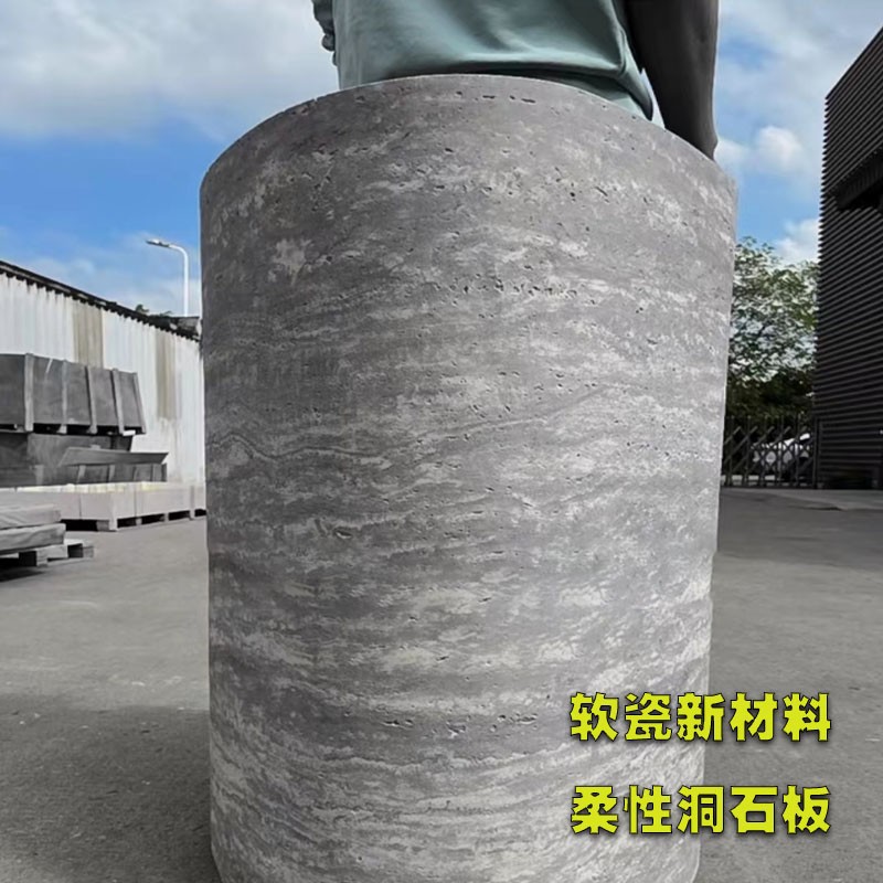 Tire de porcelana suave piedra flexible ultrafina 3D travertino romano ladrillo de pared exterior piedra flexible travertino amarillo tablero grande piedra PU