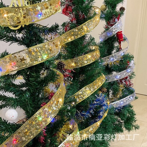 圣诞装饰灯丝带LED灯串圣诞节装饰品圣诞树彩灯装饰挂件彩带