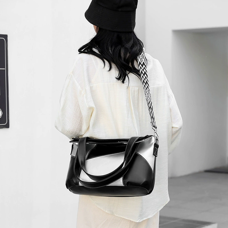 Capacious shoulder bag, Korean style, city style