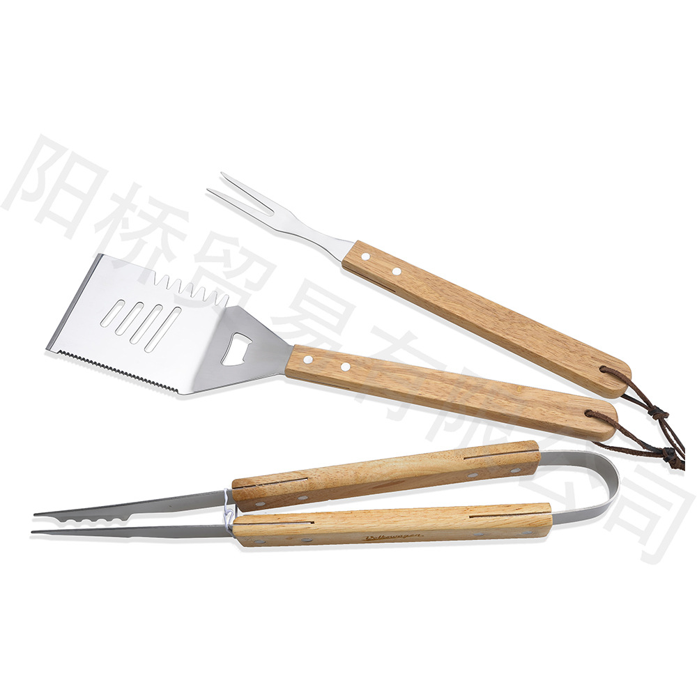 Fabricantes al por mayor set de barbacoa al aire libre herramientas de barbacoa transfronterizas Amazon horquilla de acero inoxidable horquilla de parrilla 3 piezas combinación