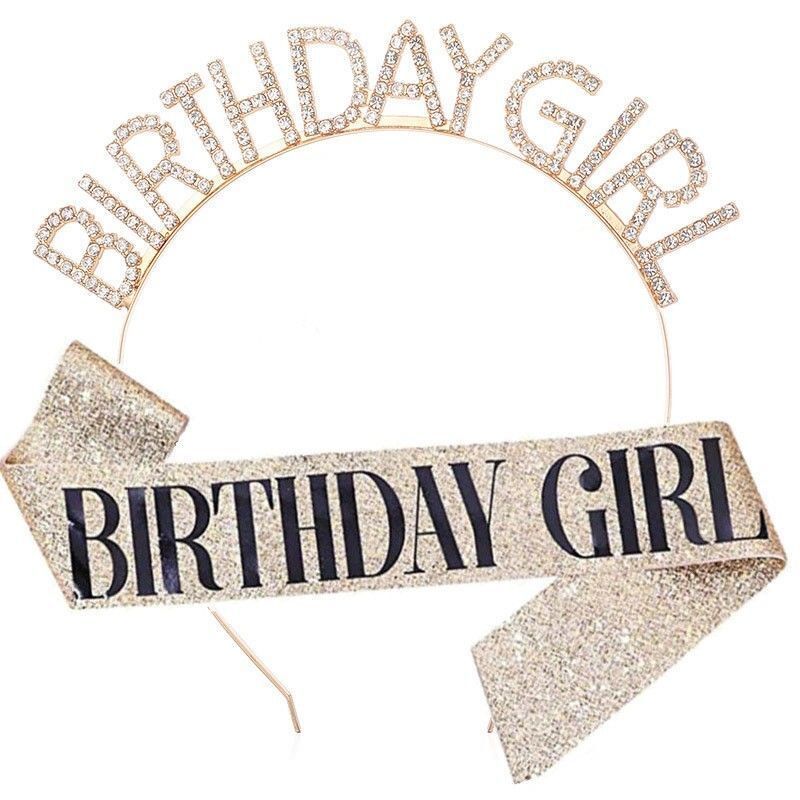 Alloy Material Letter Pattern Princess Cute Letter Alloy Cloth Inlay Rhinestones Hair Band Shoulder Strap
