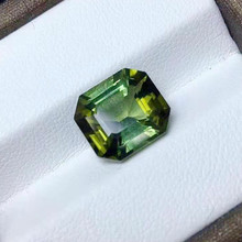 时尚珠宝彩宝镶嵌厂家批发 方形切割4.96ct天然绿碧玺戒面裸石