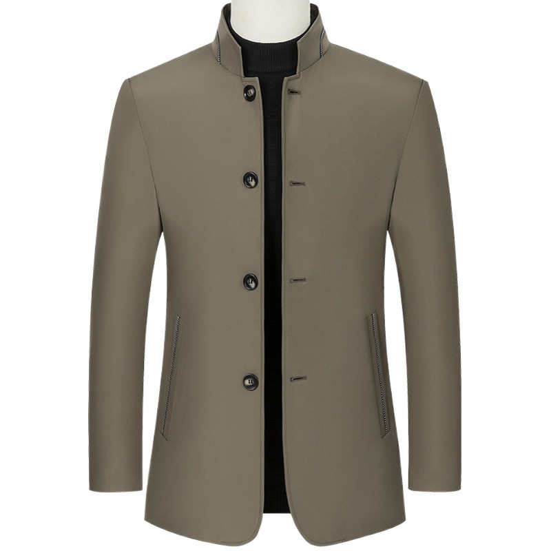 Chaqueta de cuello de pie para hombre Primavera y otoño nuevos hombres de mediana edad casual Slim Top chaqueta de hombre de negocios papá ropa de hombre image 1