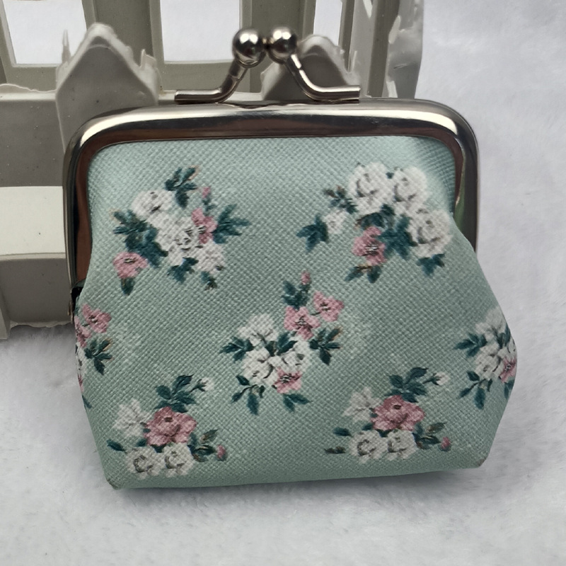 3inch Floral Coin Purse Flower Small Wallet Girls' Clasp Purse Iron Buckle Key Bag Coin Purse