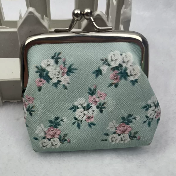 3inch Floral Coin Purse Flower Small Wallet Girls' Clasp Purse Iron Buckle Key Bag Coin Purse