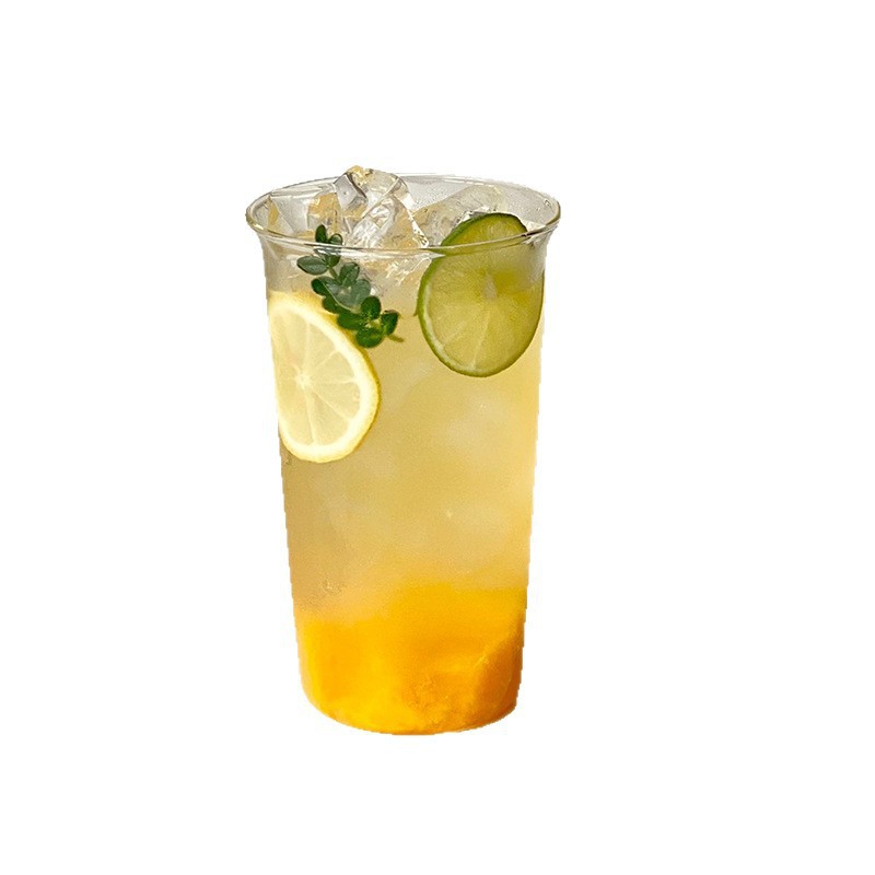 Tazas de té de frutas resistentes a altas temperaturas de gran capacidad de verano simple estilo americano café especial taza de té de leche de limón