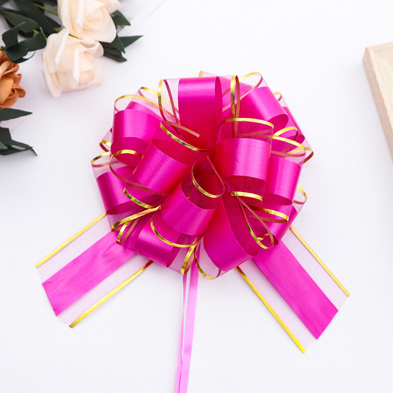 Transfronterizo 50 hilo de nieve grande tinta borde dorado esférico mano tire flor boda puerta decoración Navidad regalo embalaje bola de la flor