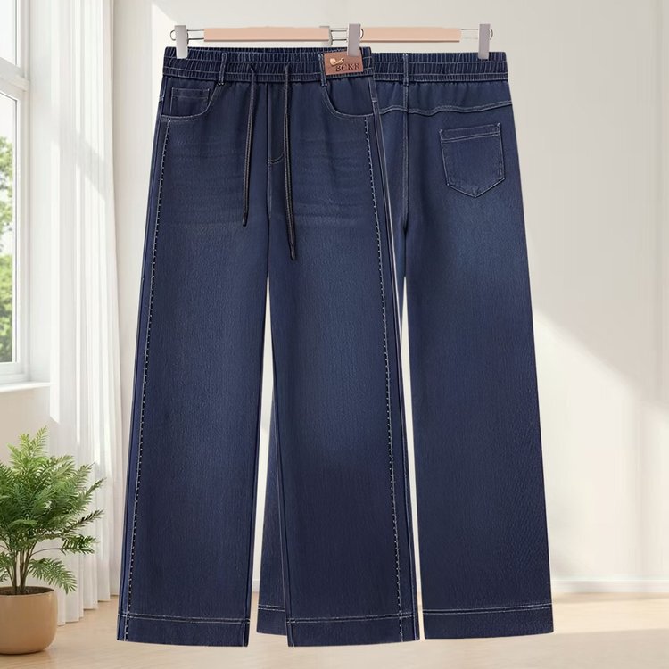 Dropshipping Autumn New High-Waisted Straight-Leg Jeans for Women, Loose Fit, Versatile, Slimming, Casual Long Pants for Moms Dropshipping Autumn New High-Waisted Straight-Leg Jeans for Women, Loose Fit, Versatile, Slimming, Casual Long Pants for Moms