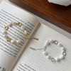 Fashionable universal organic bracelet from pearl, jewelry, Korean style, silver 925 sample
