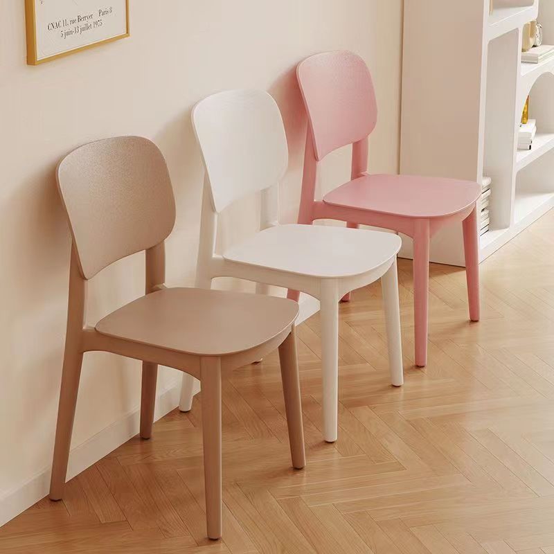 Thickened Plastic Dining Chair, Modern Minimalist Backrest Stool, Home Use Nordic Dining Table Chair, Comfortable for Long Sitting, Small Chair with Backrest