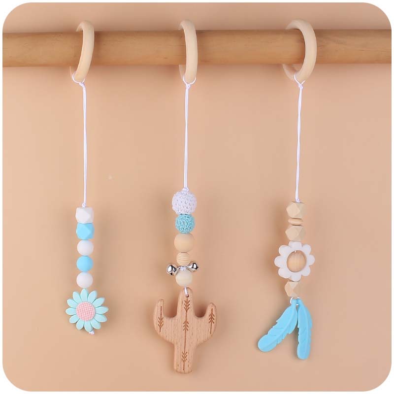 Nuevo bebé suministros Flor de dibujos animados silicona mordedor creativo DIY pájaro mordedor gran campana sonando conjunto de tres piezas