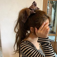 韩国布艺大蝴蝶结发夹女2025新款气质法式复古高马尾香蕉夹发饰