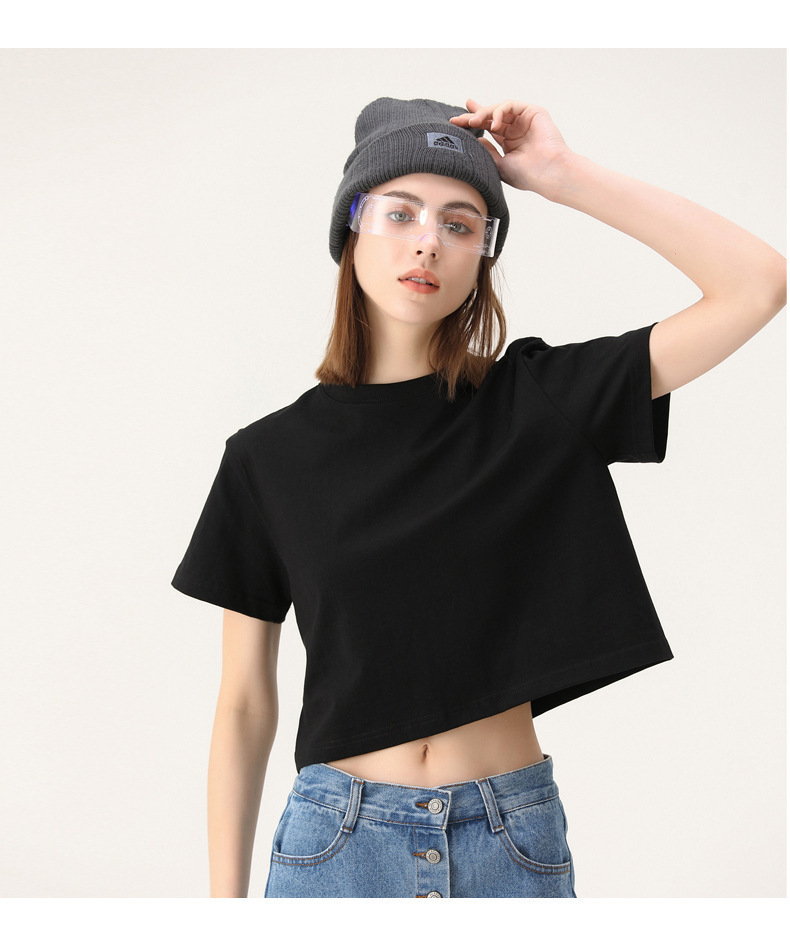 200g 순면 쇼트 티셔츠 블랙