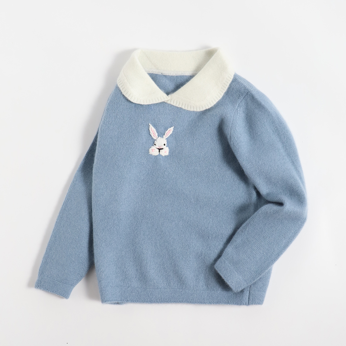 Little Sheep Jumping 2025 Winter New Cartoon Collar 100% Pure Cashmere Sweater for Children and Babies - Warm and Cozy