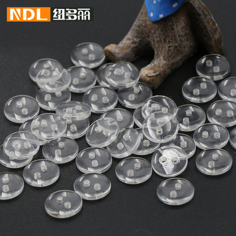 二眼四眼全透明面包纽扣 树脂扣子专卖 隐形暗扣 衬衫扣子11mm