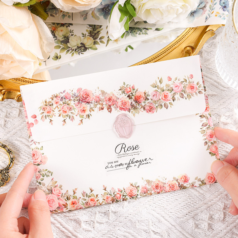 Serie de cartas de flores Fengchuan y cinta de papel libro de bricolaje diario material de decoración pegatinas de flores pegatinas de plantas retro