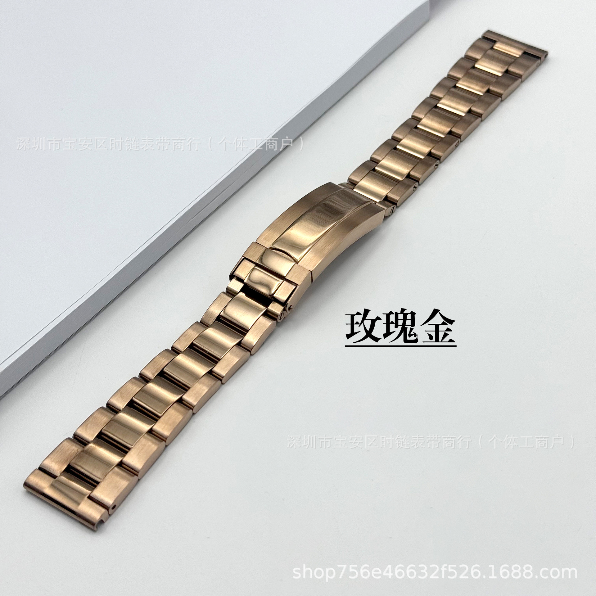 Tres perlas sólidas de acero inoxidable correa de reloj fantasma de agua buceo cabeza plana hebilla correa de reloj de hombre cabeza plana 20mm 22mm