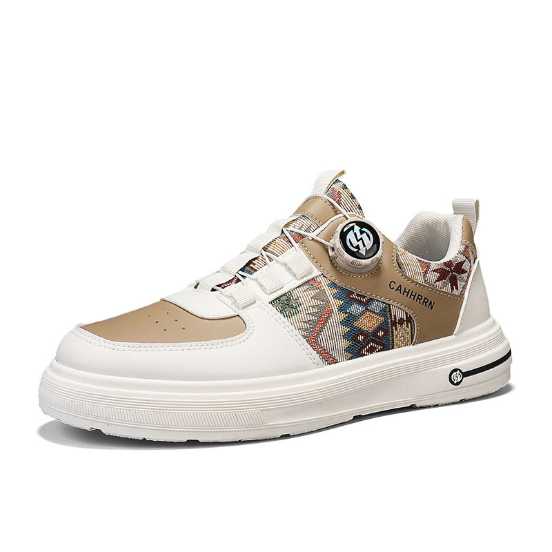 Zapatos de hombre primavera 2025 nuevos zapatos de skate para hombres sin cordones zapatos de moda casuales botones giratorios de verano