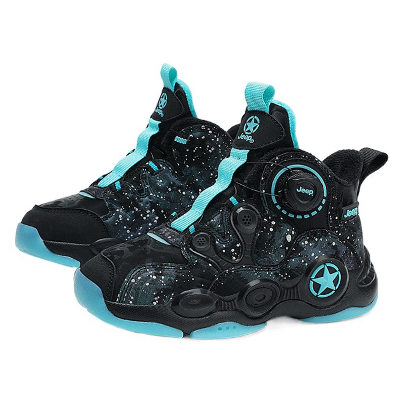 Детские хлопковые ботинки Jeep, новая модель зимы 2023 года, с дополнительным флисом и утолщением для детей постарше, спортивный стиль для девочек, теплые для мальчиков, нескользящие.