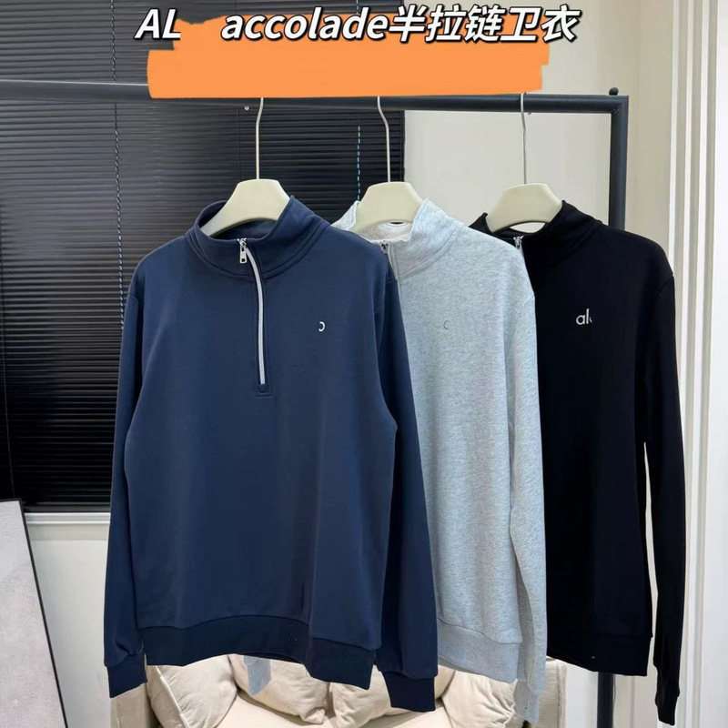 A brand early autumn women's half-zip stand-up collar sweatshirt, autumn and winter pure cotton letter print casual sports top, gray sweatshirt