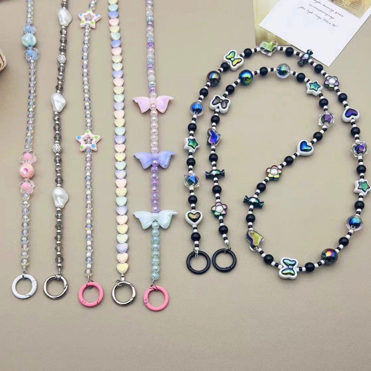 Creative universal mobile phone from pearl, bag strap, bag decoration, accessory, handle, phone case, chain, pendant